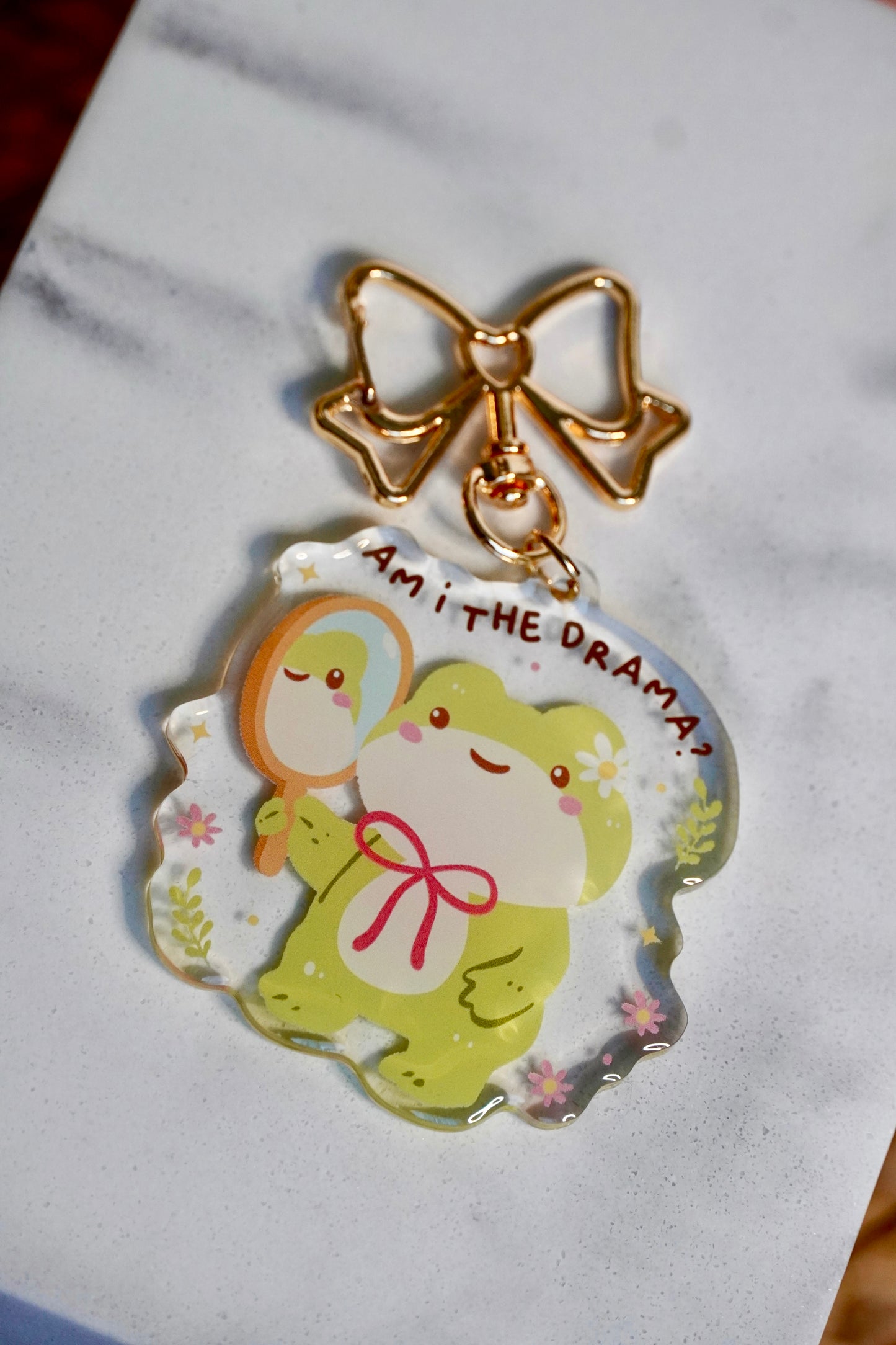 Am I the Drama? Cute Froggy Acrylic Keychain