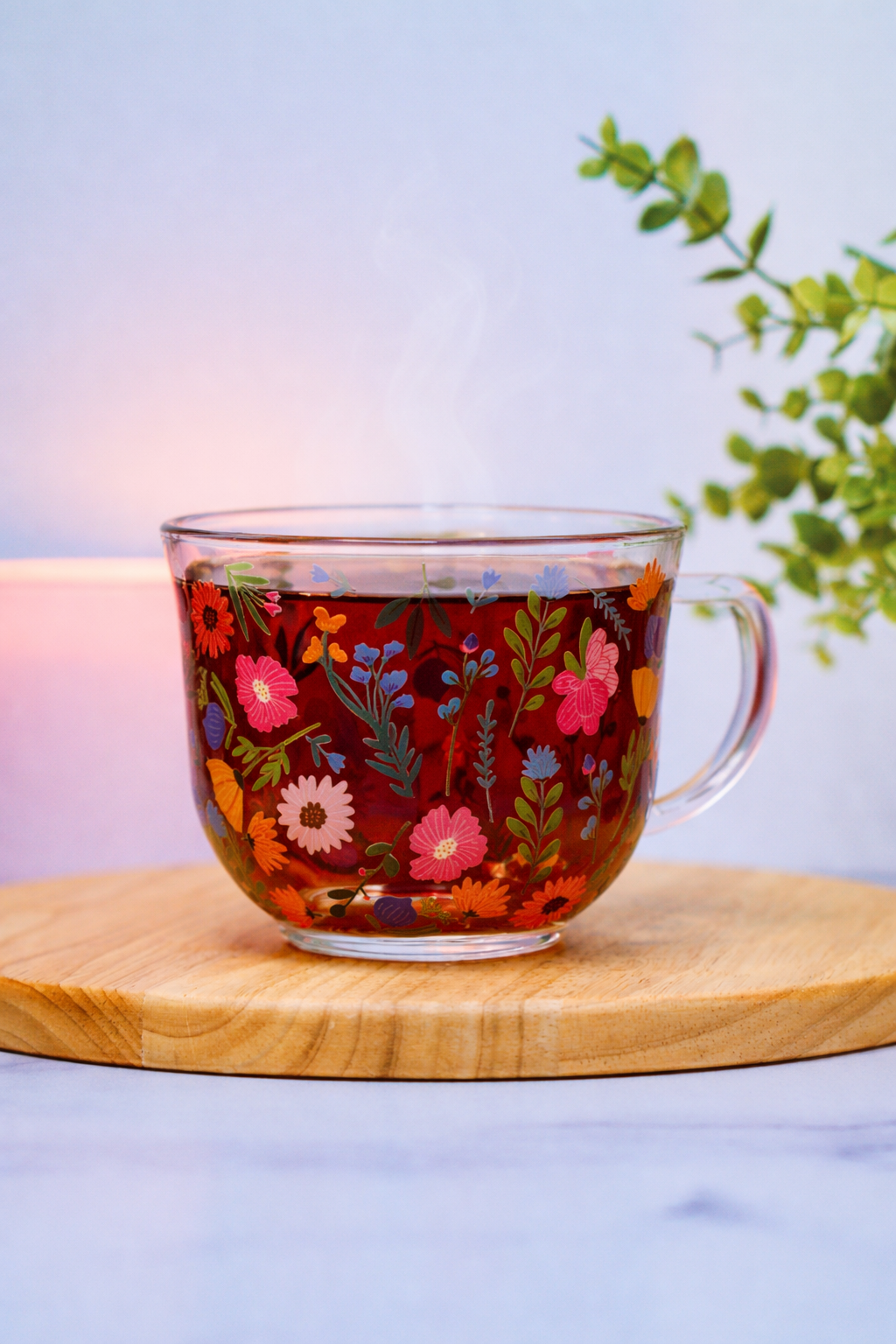Flower Garden Glass Coffee Cup ✨ LAST ONE ✨