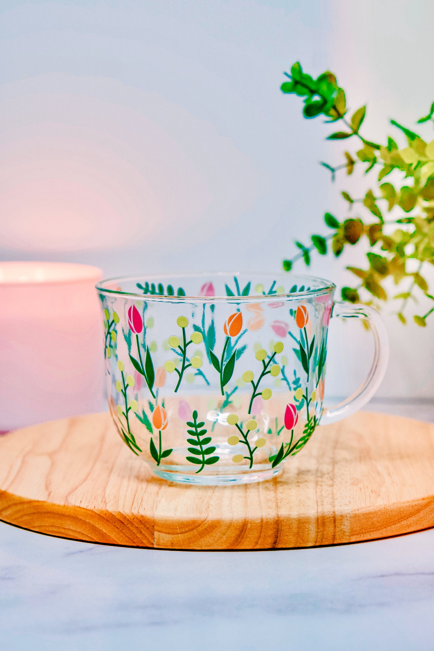 Tulip Garden Glass Coffee Cup ✨ LAST ONE ✨