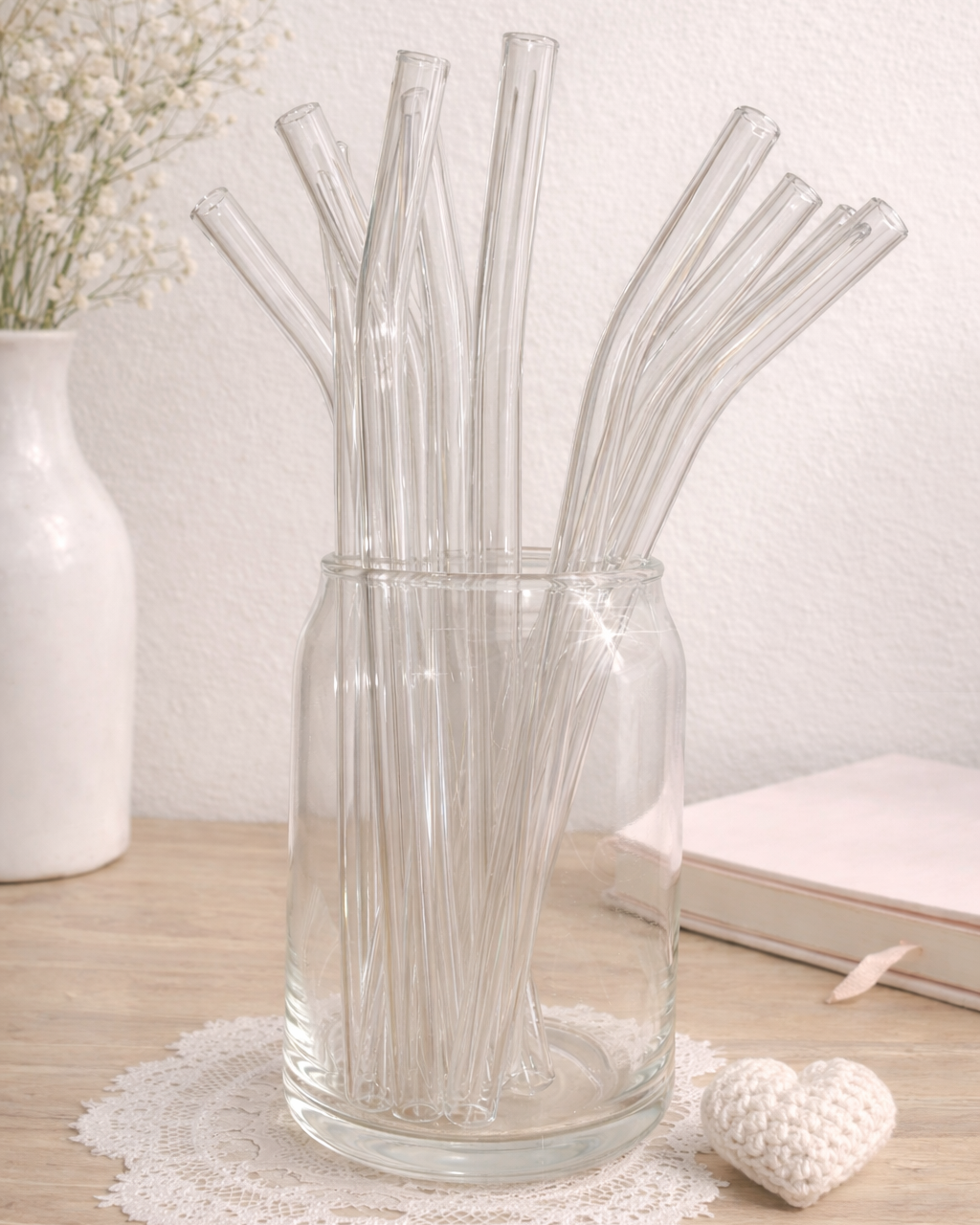 Clear Bent Glass Straw