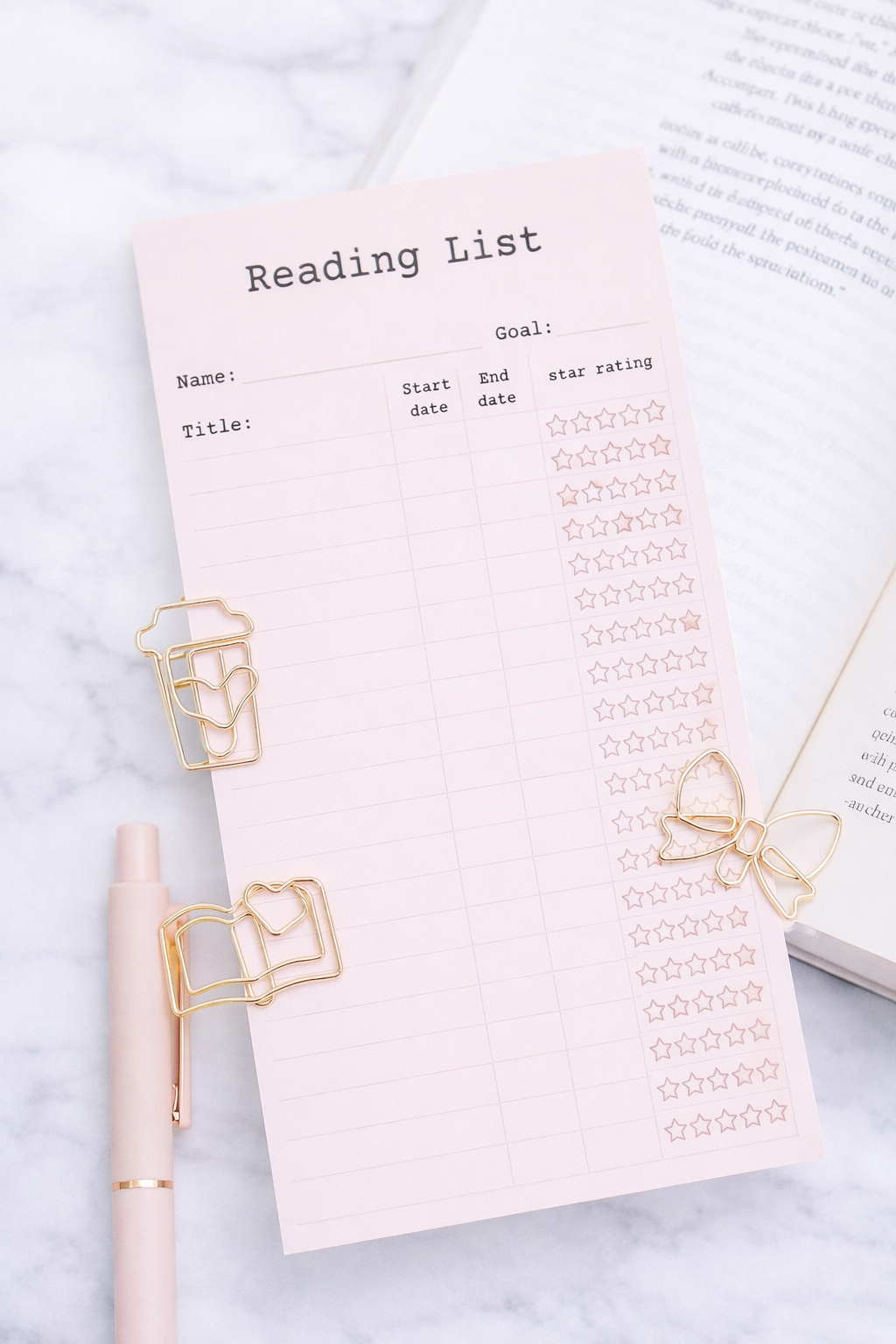 Reading List Bookmark