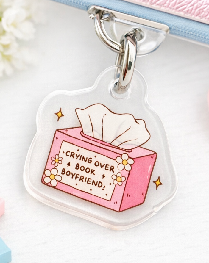 Crying Over Book Boyfriends | Dainty Mini Kindle Charm
