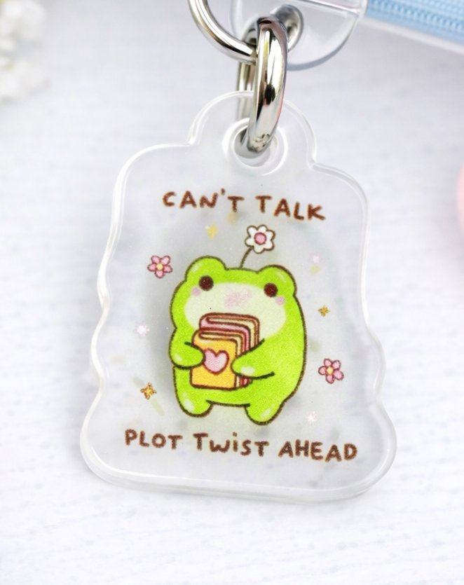 Plot Twist Ahead Froggy | Dainty Mini Kindle Charm