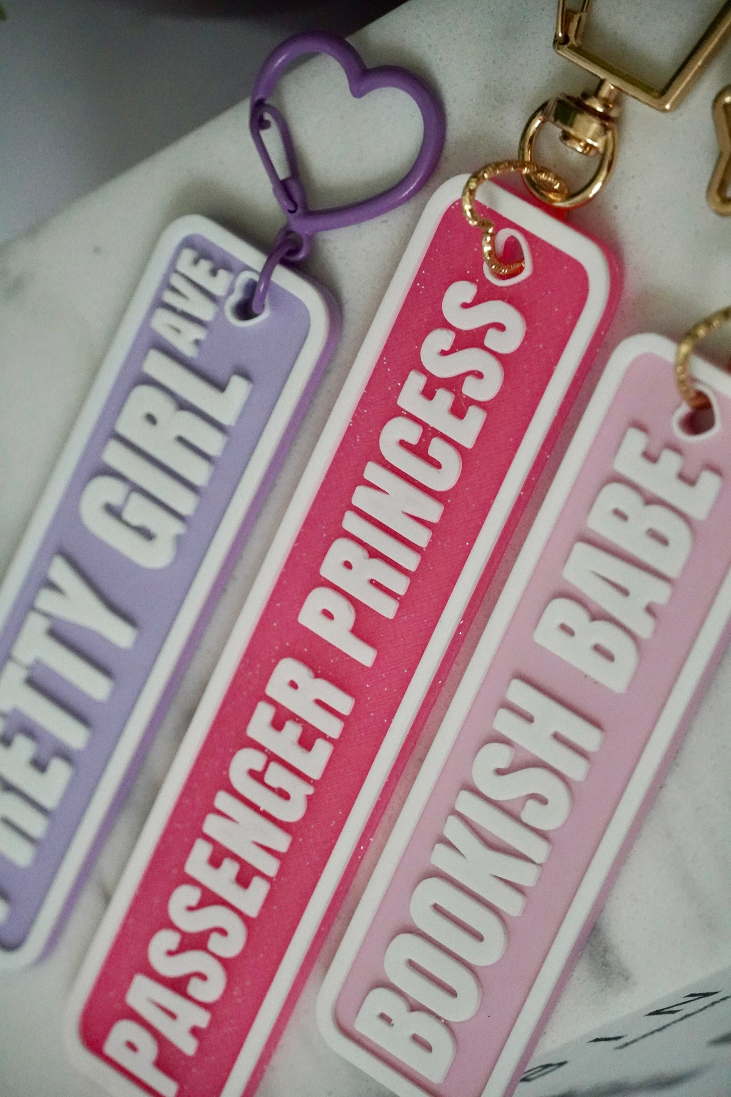 Pretty Girl Ave 3D Printed Street Sign Keychain