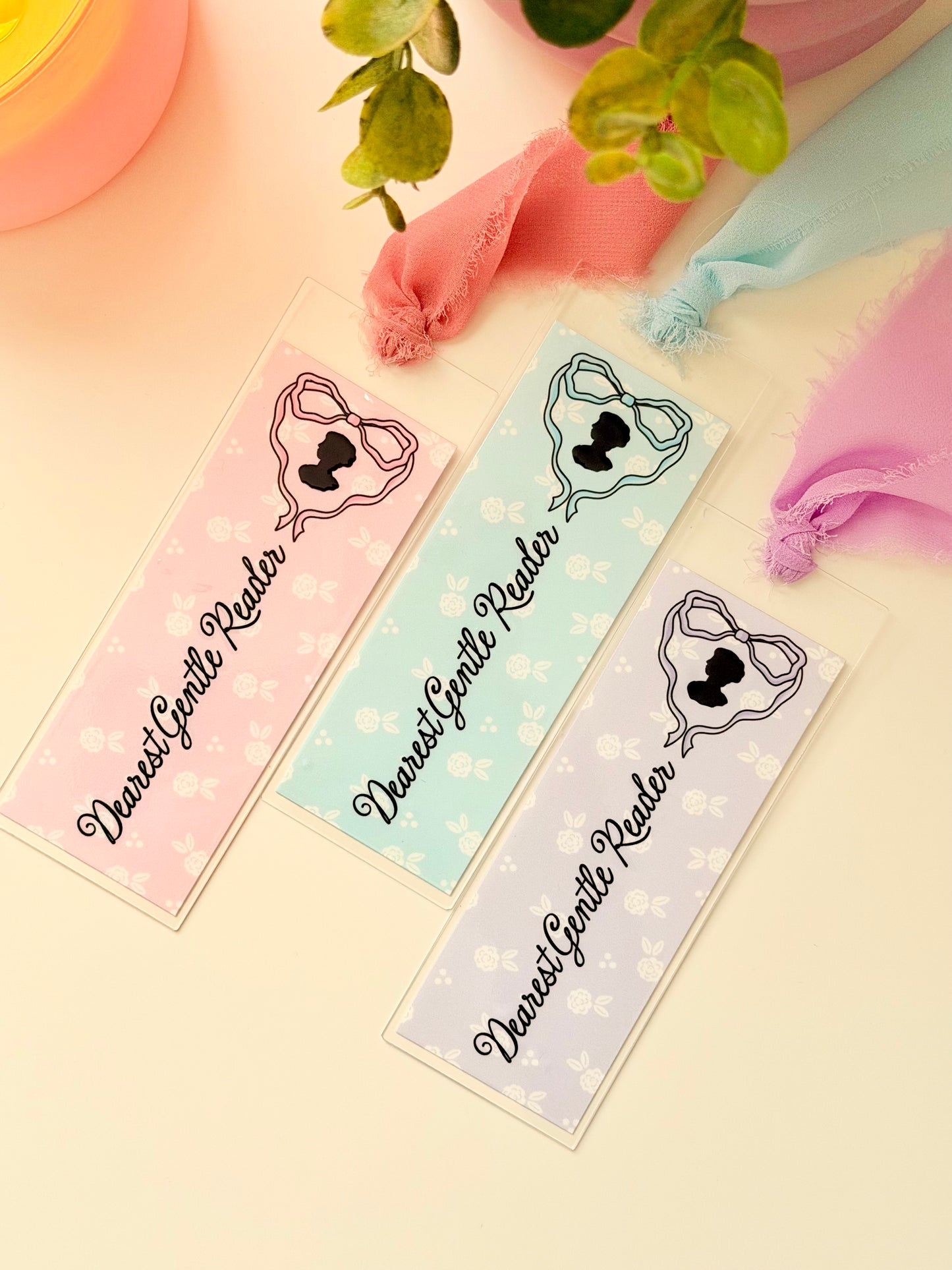 Dearest Gentle Reader (Blue) Acrylic Bookmark