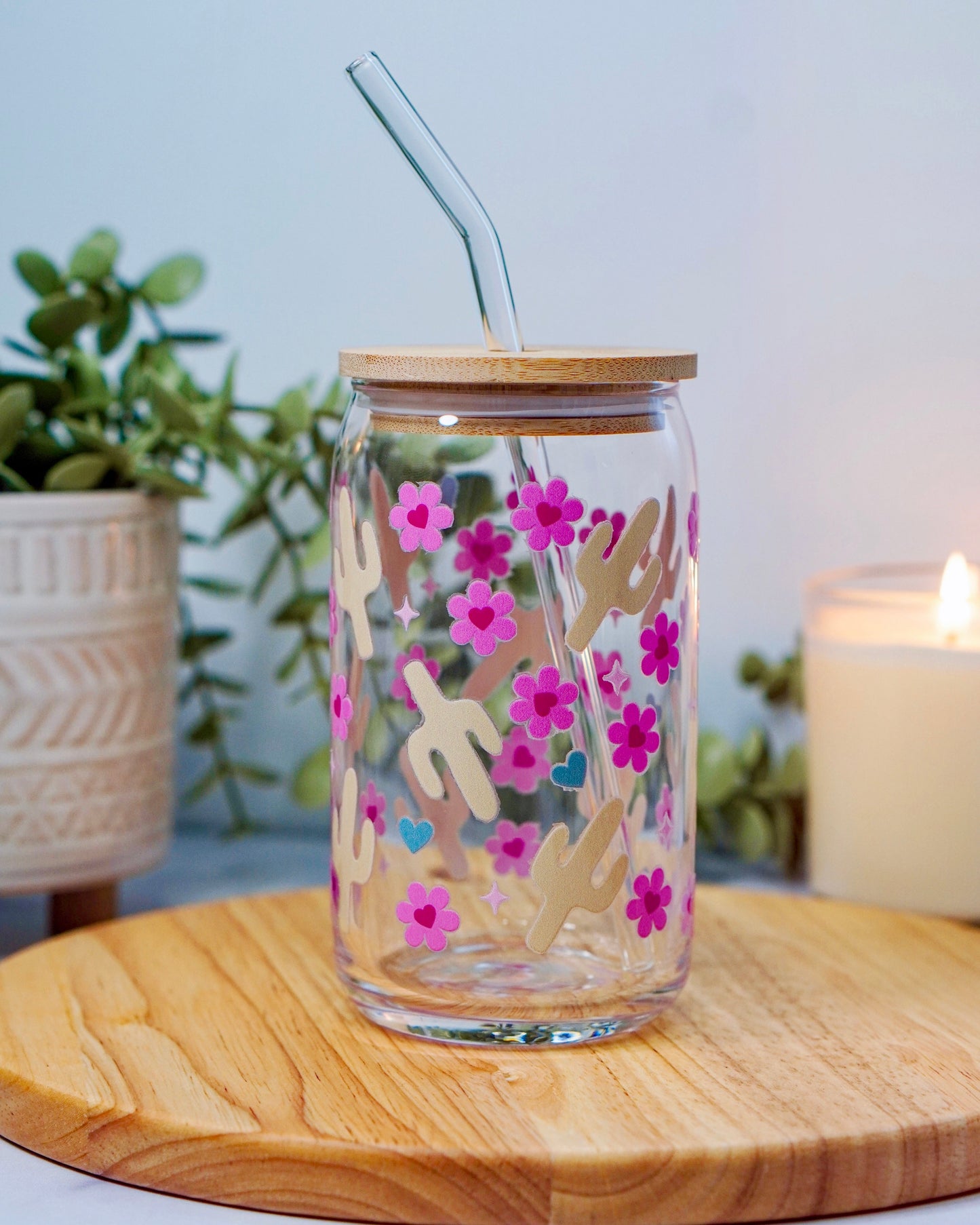 Cactus Love Iced Coffee Glass