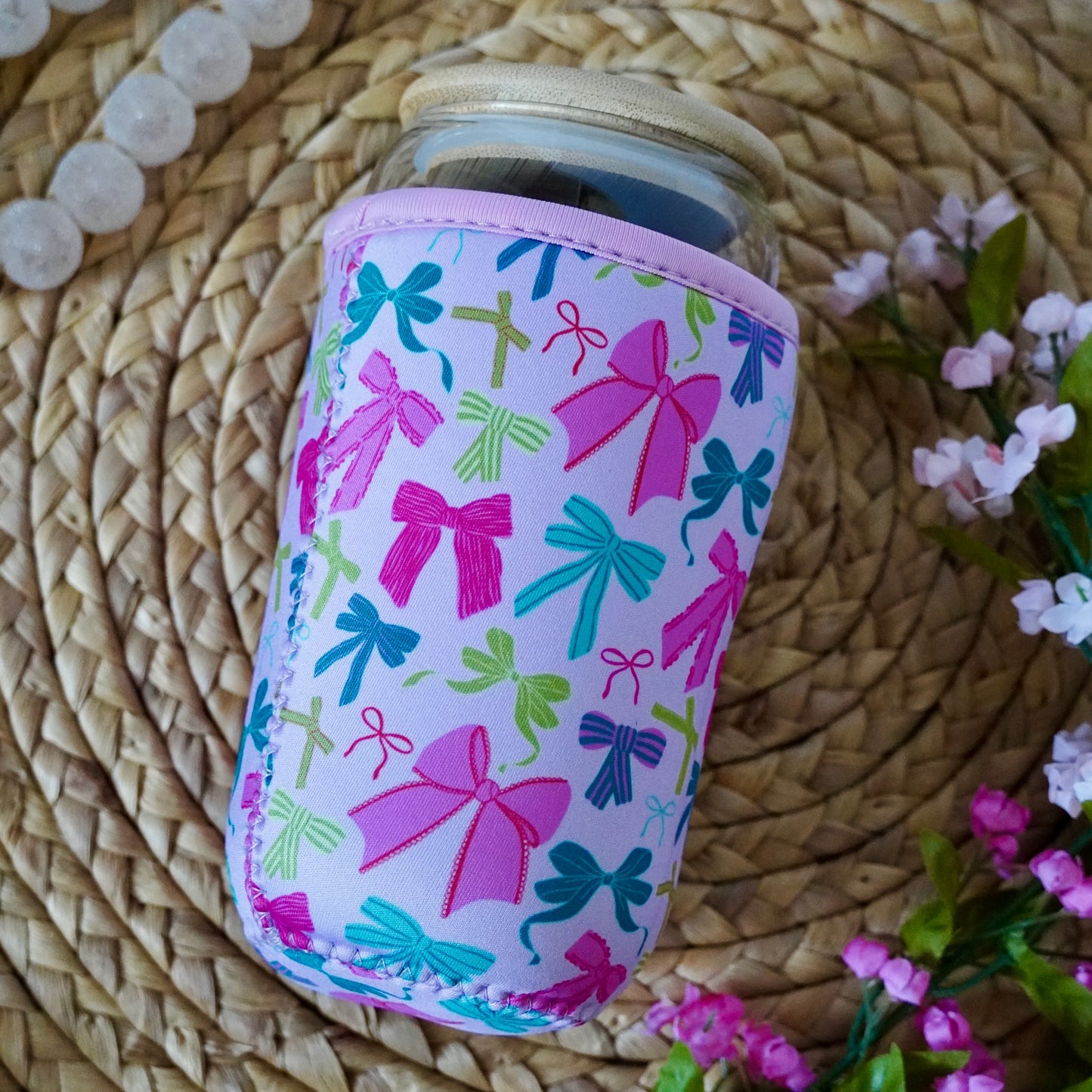 Multicolored Bows Medium Cup Sleeve