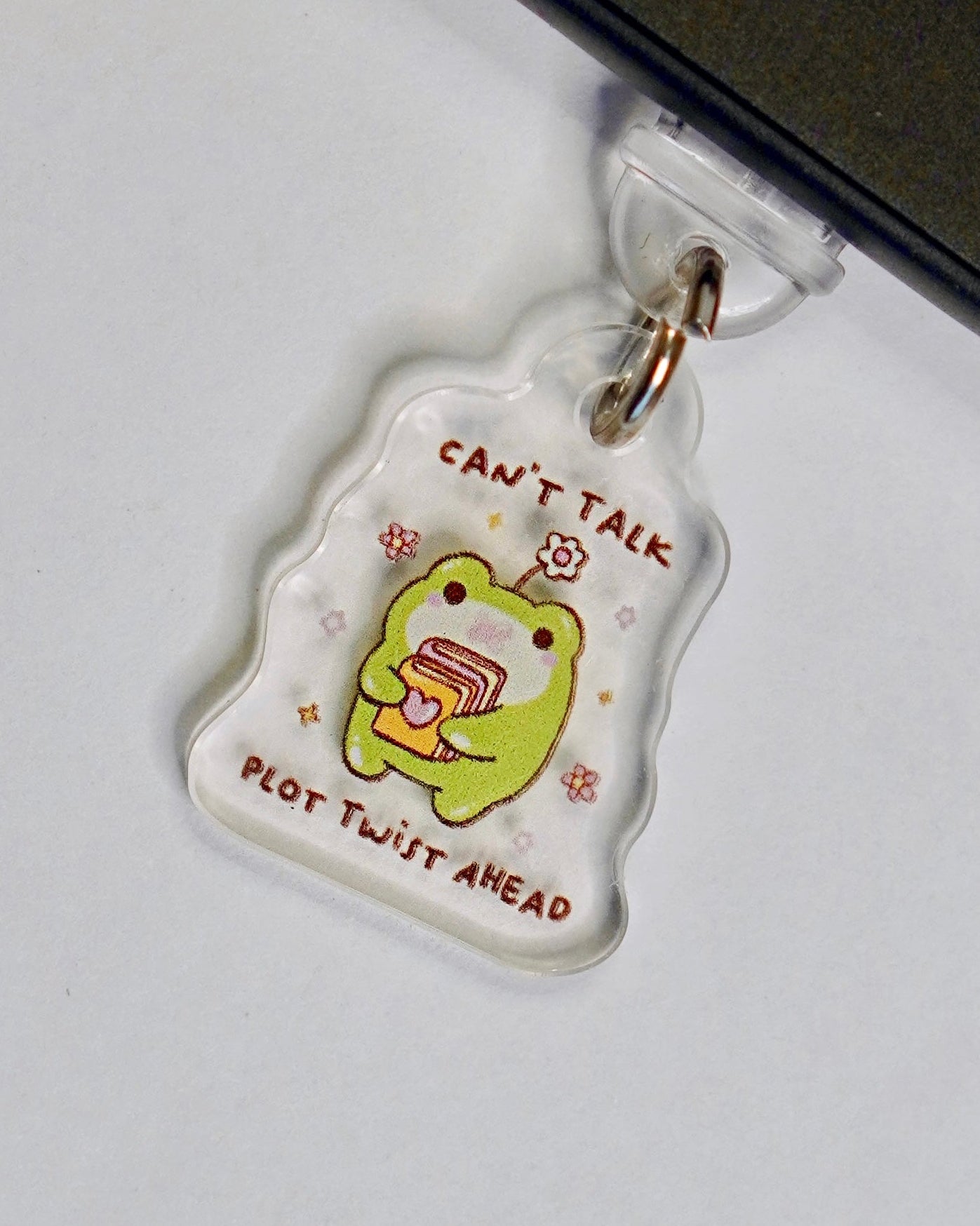 Plot Twist Ahead Froggy | Dainty Mini Kindle Charm