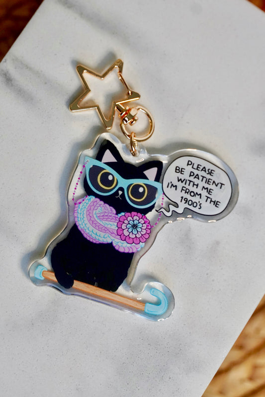 Please Be Patient, I’m From the 1900’s - Retro Cat Acrylic Keychain