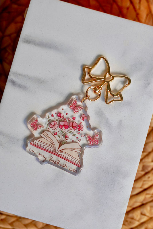 In My Bookish Era Floral Book Acrylic Keychain