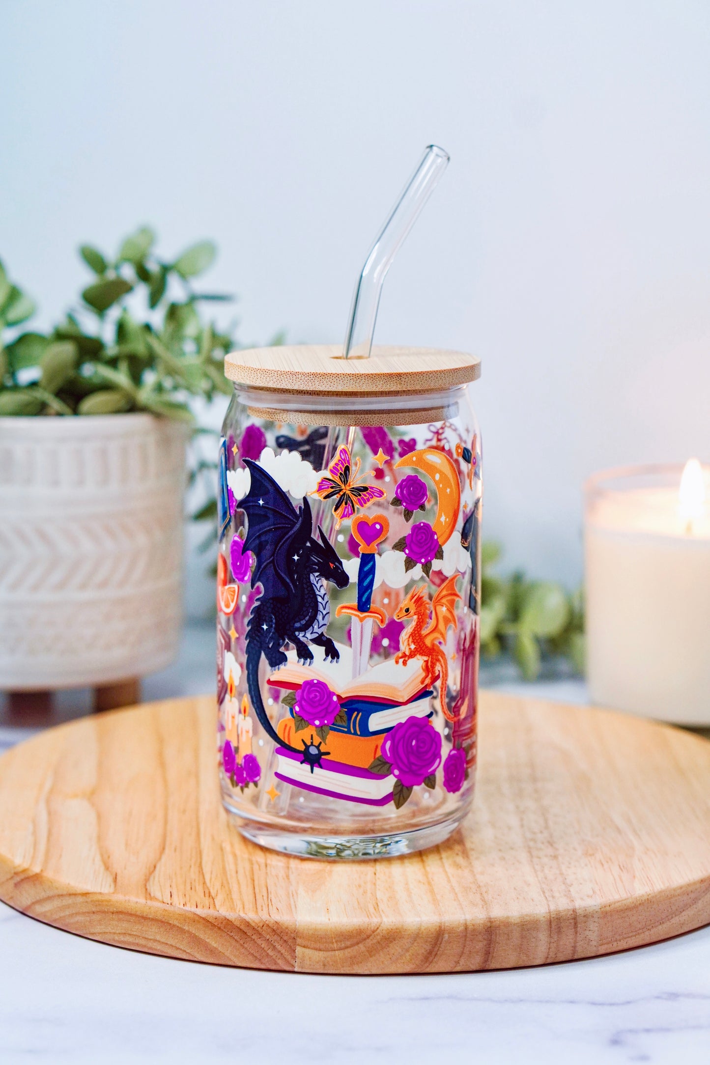 Fantasy Dragon Iced Coffee Glass