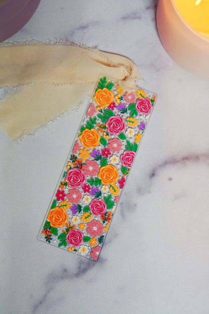 Beautiful Florals Acrylic Bookmark