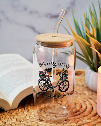 On My Way to Get More Books Iced Coffee Glass