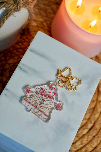 In My Bookish Era Floral Book Acrylic Keychain