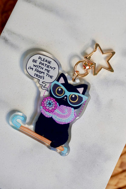 Please Be Patient, I’m From the 1900’s - Retro Cat Acrylic Keychain