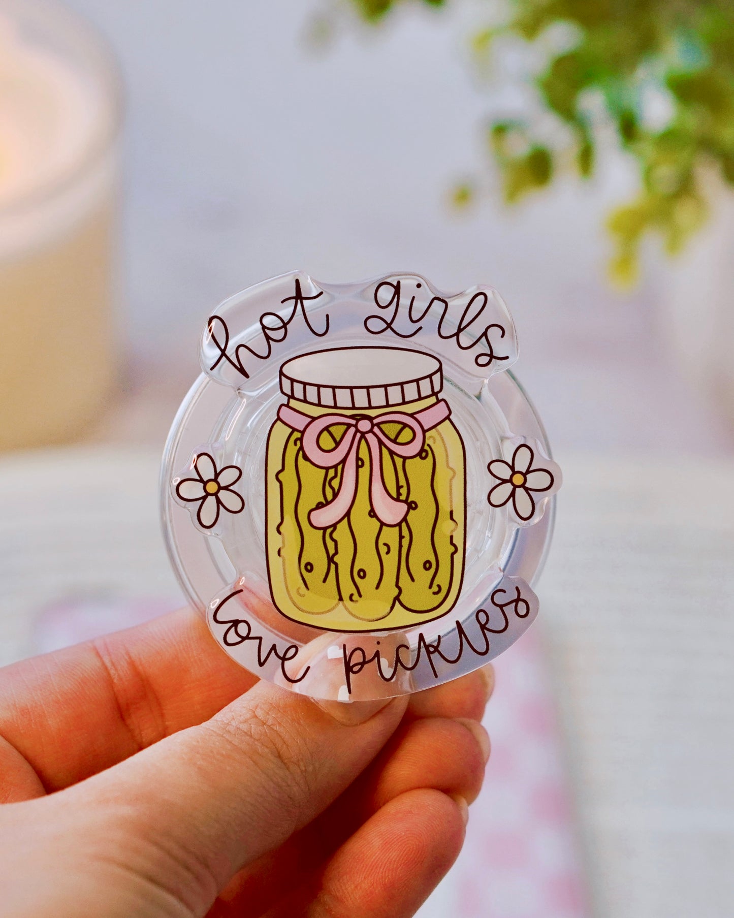 Hot Girls Love Pickles Pretty Pop | Kindle E-Reader Grip | MagSafe Grip | Kindle | Tablet | Phone