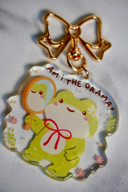 Am I the Drama? Cute Froggy Acrylic Keychain