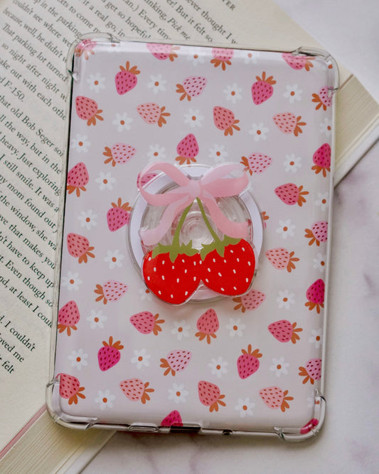 Strawberry Bow Pretty Pop | Kindle E-Reader Grip | MagSafe Grip | Kindle | Tablet | Phone