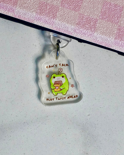 Plot Twist Ahead Froggy | Dainty Mini Kindle Charm