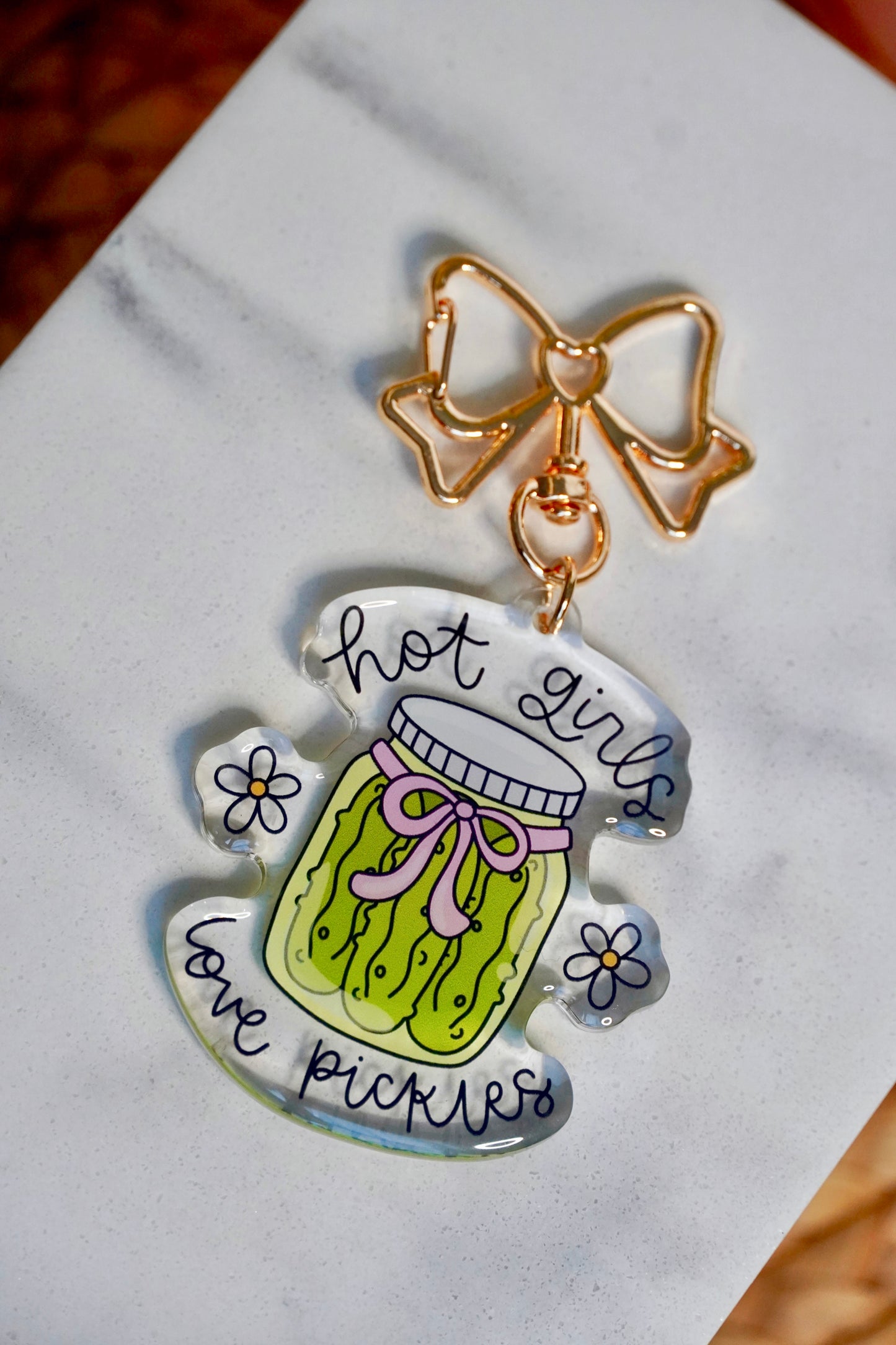 Hot Girls Love Pickles Acrylic Keychain