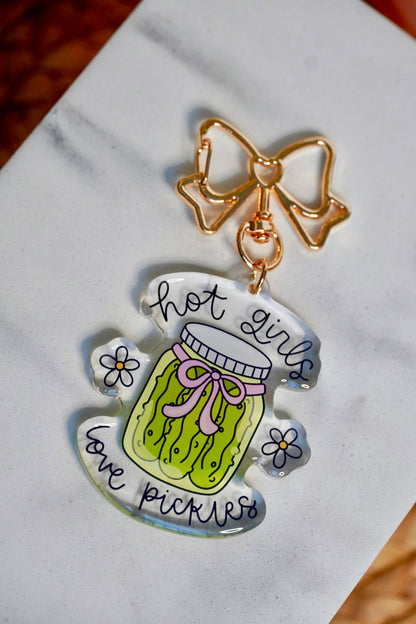 Hot Girls Love Pickles Acrylic Keychain