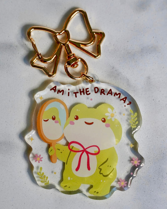 Am I the Drama? Cute Froggy Acrylic Keychain