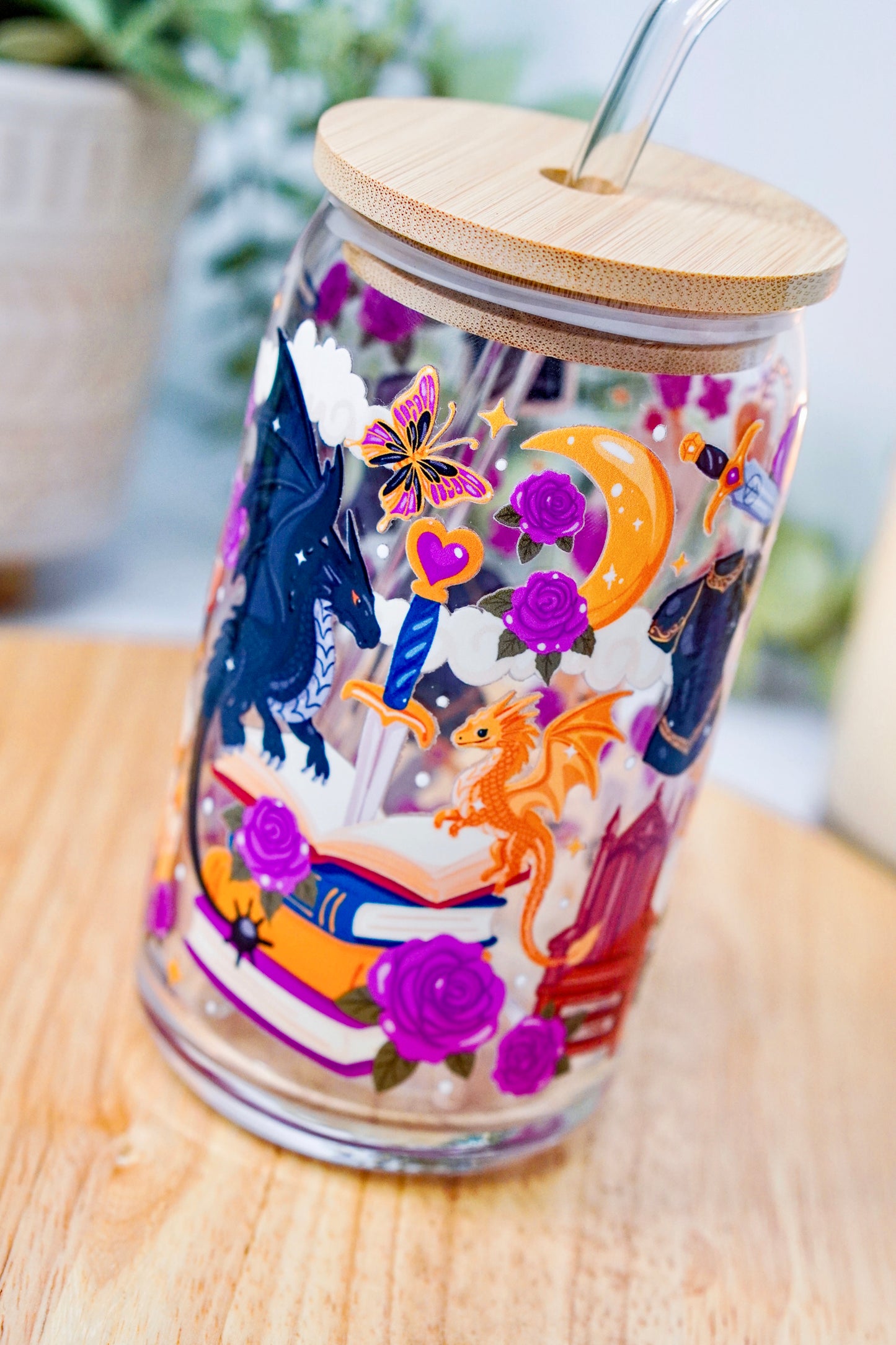Fantasy Dragon Iced Coffee Glass