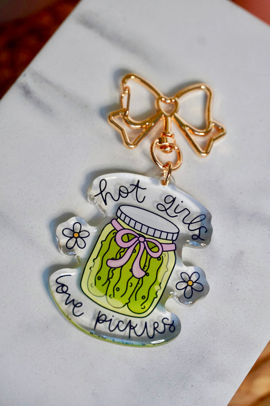 Hot Girls Love Pickles Acrylic Keychain