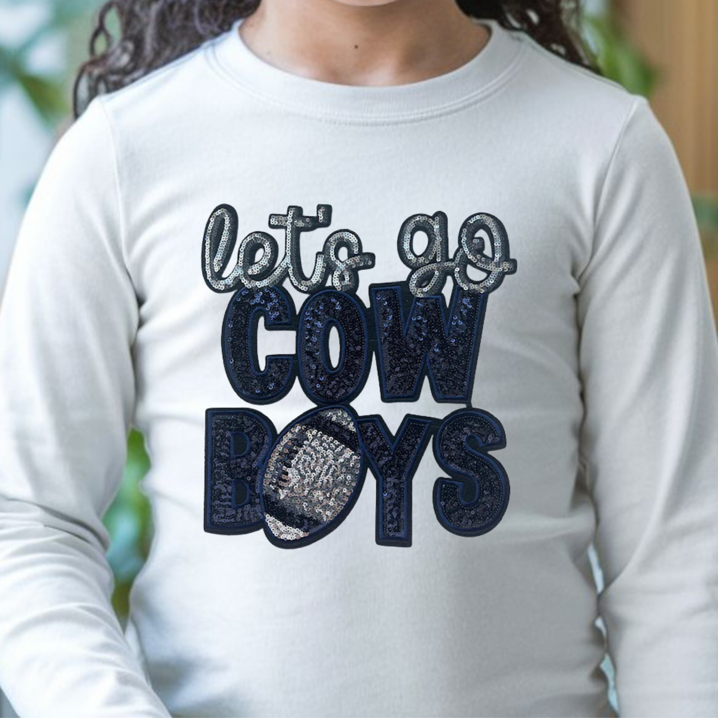 Kids Sequin Game Day Long Sleeve Shirts