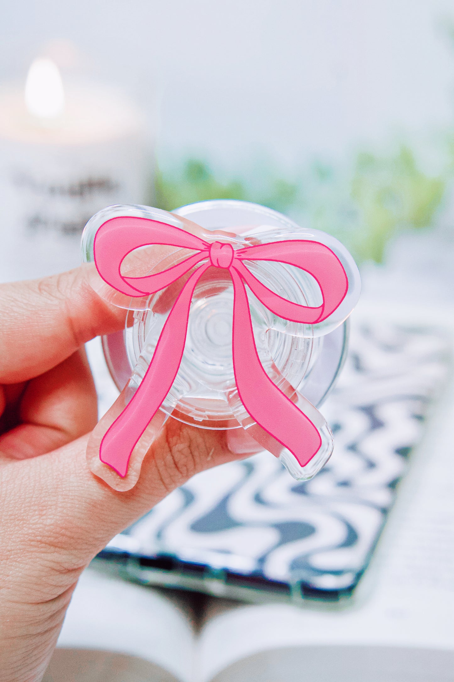 Pink Bow Pretty Pop | Kindle E-Reader Grip | MagSafe Grip | Kindle | Tablet | Phone