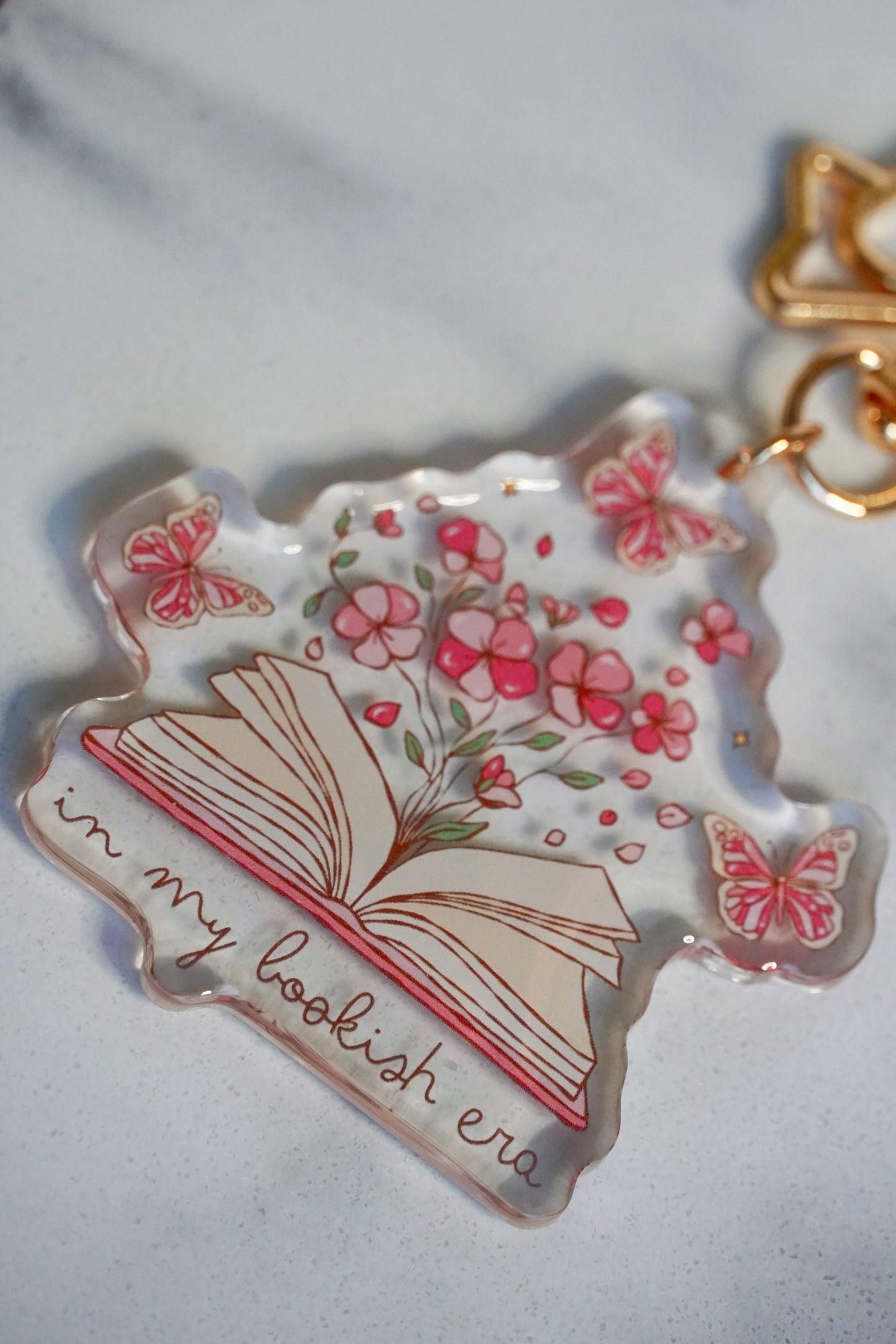 In My Bookish Era Floral Book Acrylic Keychain
