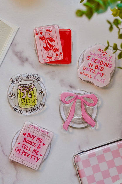 Buy Me Books & Tell Me I'm Pretty Pretty Pop | Kindle E-Reader Grip | MagSafe Grip | Kindle | Tablet | Phone