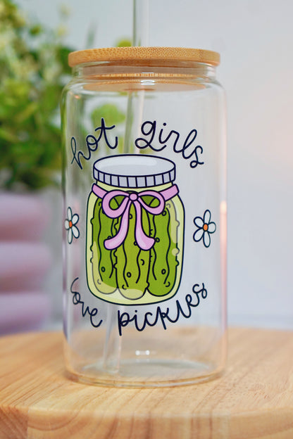 Hot Girls Love Pickles Iced Coffee Glass ✨LAST ONE✨