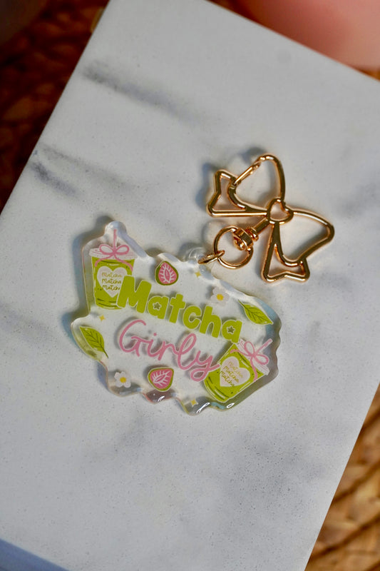 Matcha Girly Acrylic Keychain