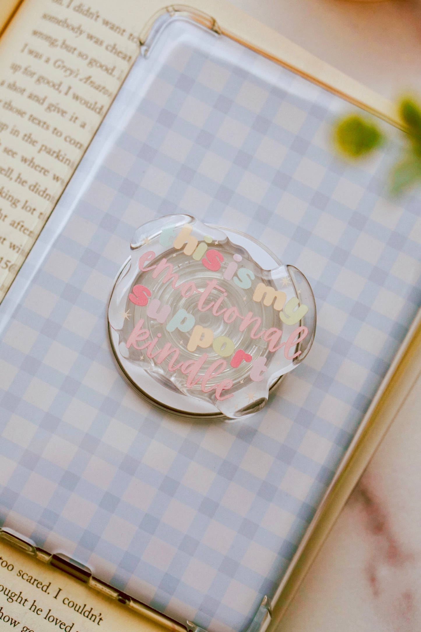 Emotional Support Pretty Pop | Kindle E-Reader Grip | MagSafe Grip | Kindle | Tablet | Phone
