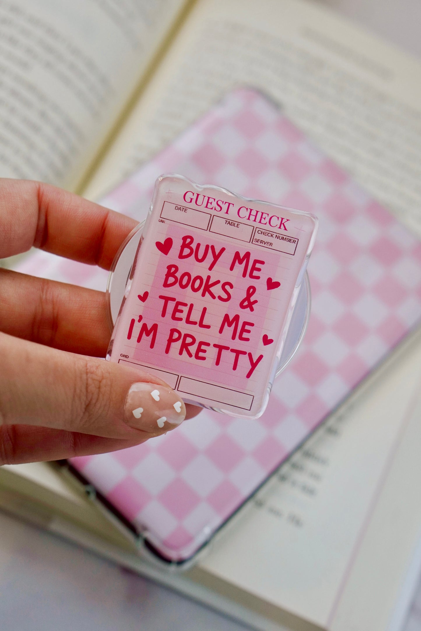 Buy Me Books & Tell Me I'm Pretty Pretty Pop | Kindle E-Reader Grip | MagSafe Grip | Kindle | Tablet | Phone