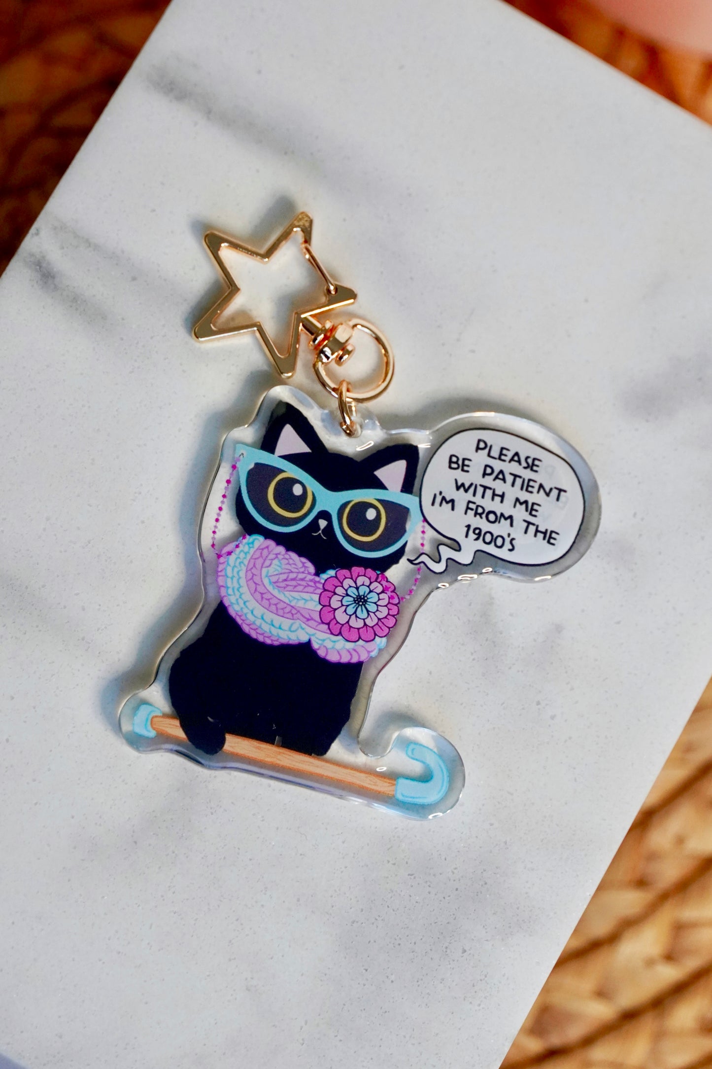 Please Be Patient, I’m From the 1900’s - Retro Cat Acrylic Keychain