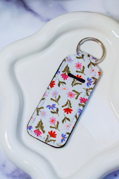 Floral Lippie Keychain | Lip Balm Holder Keychain | Cute Purse Accessory