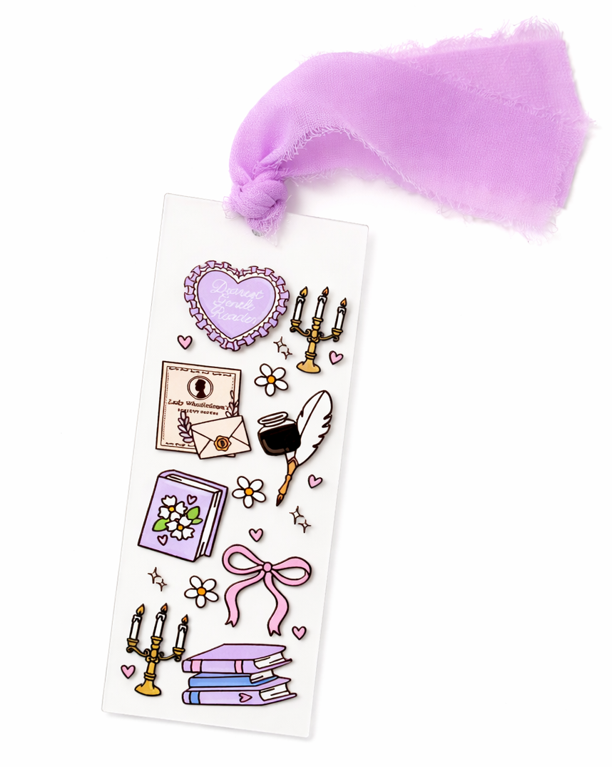 Purple Regency Romance Acrylic Bookmark