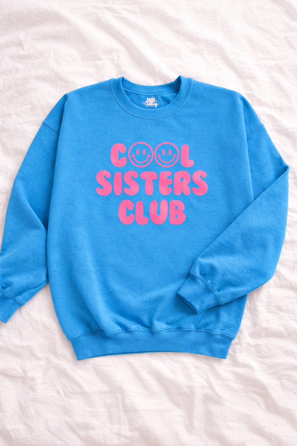 COOL SISTERS CLUB PUFF TEAL CREWNECK SWEATSHIRT