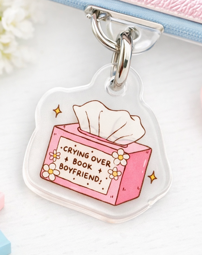 Crying Over Book Boyfriends | Dainty Mini Kindle Charm