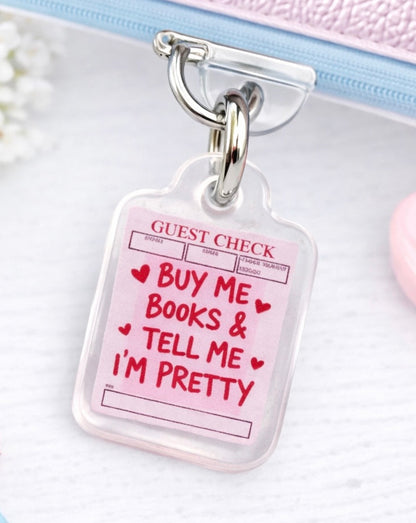 Buy Me Books & Tell Me I'm Pretty | Dainty Mini Kindle Charm