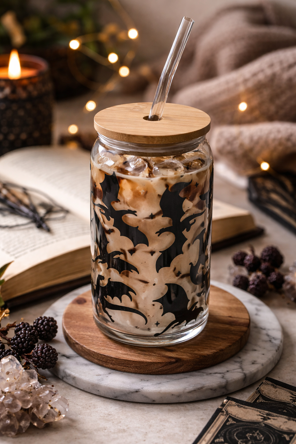 Black Dragons Iced Coffee Glass