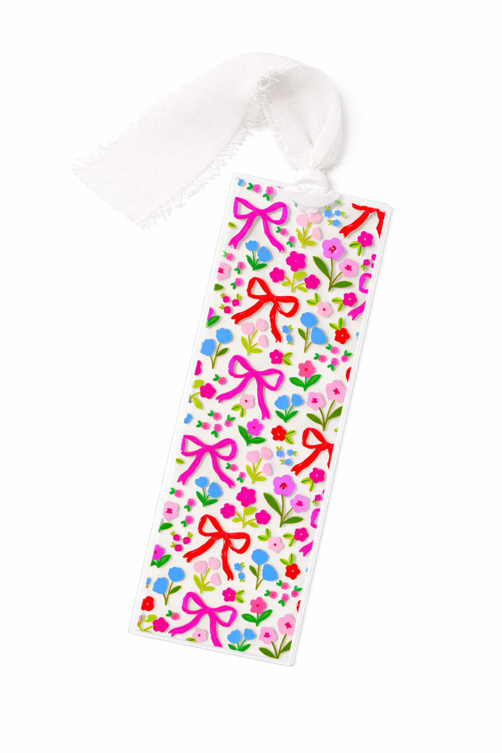 New Bow + Flowers Acrylic Bookmark