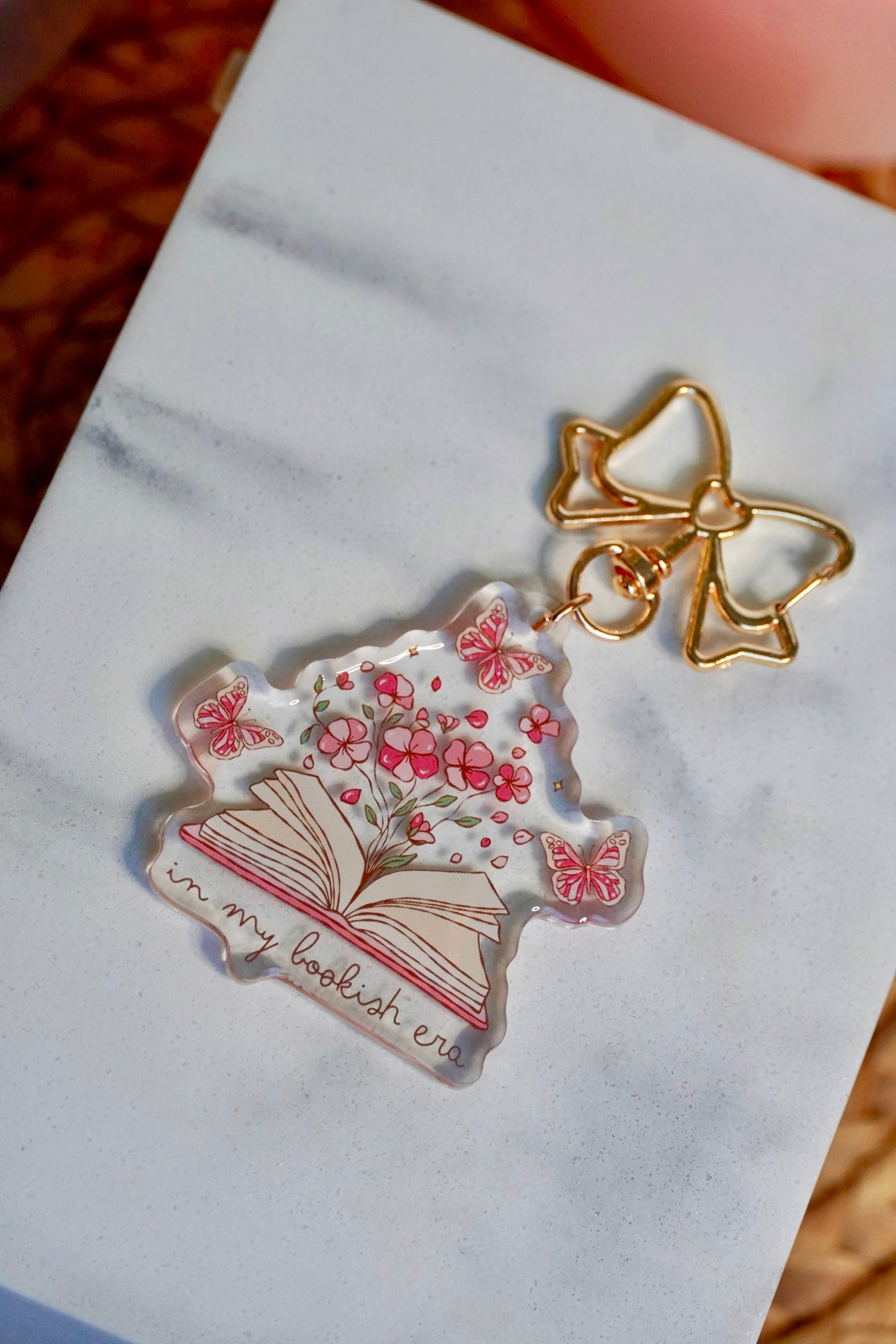 In My Bookish Era Floral Book Acrylic Keychain