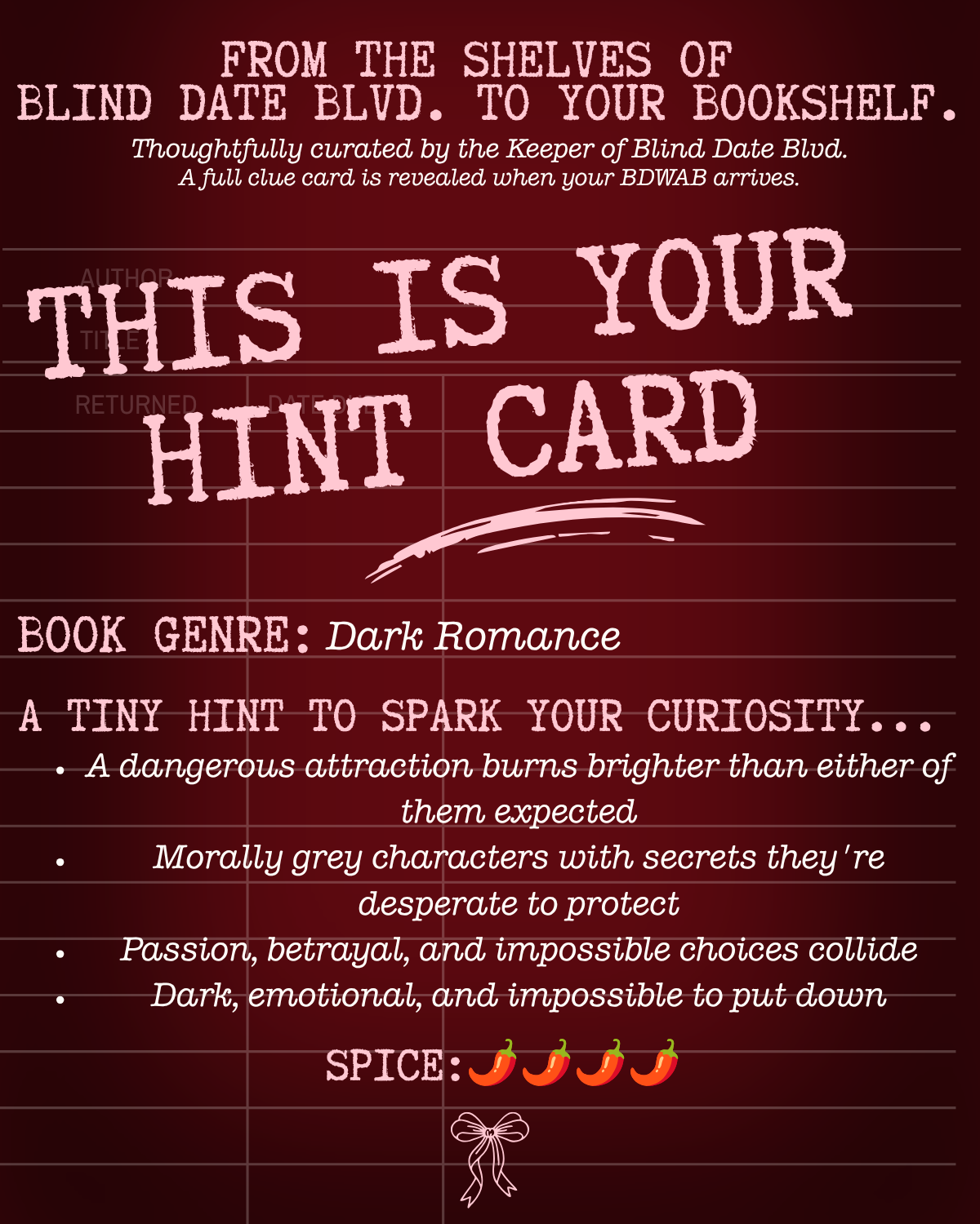 Dark Romance Blind Date #DR001