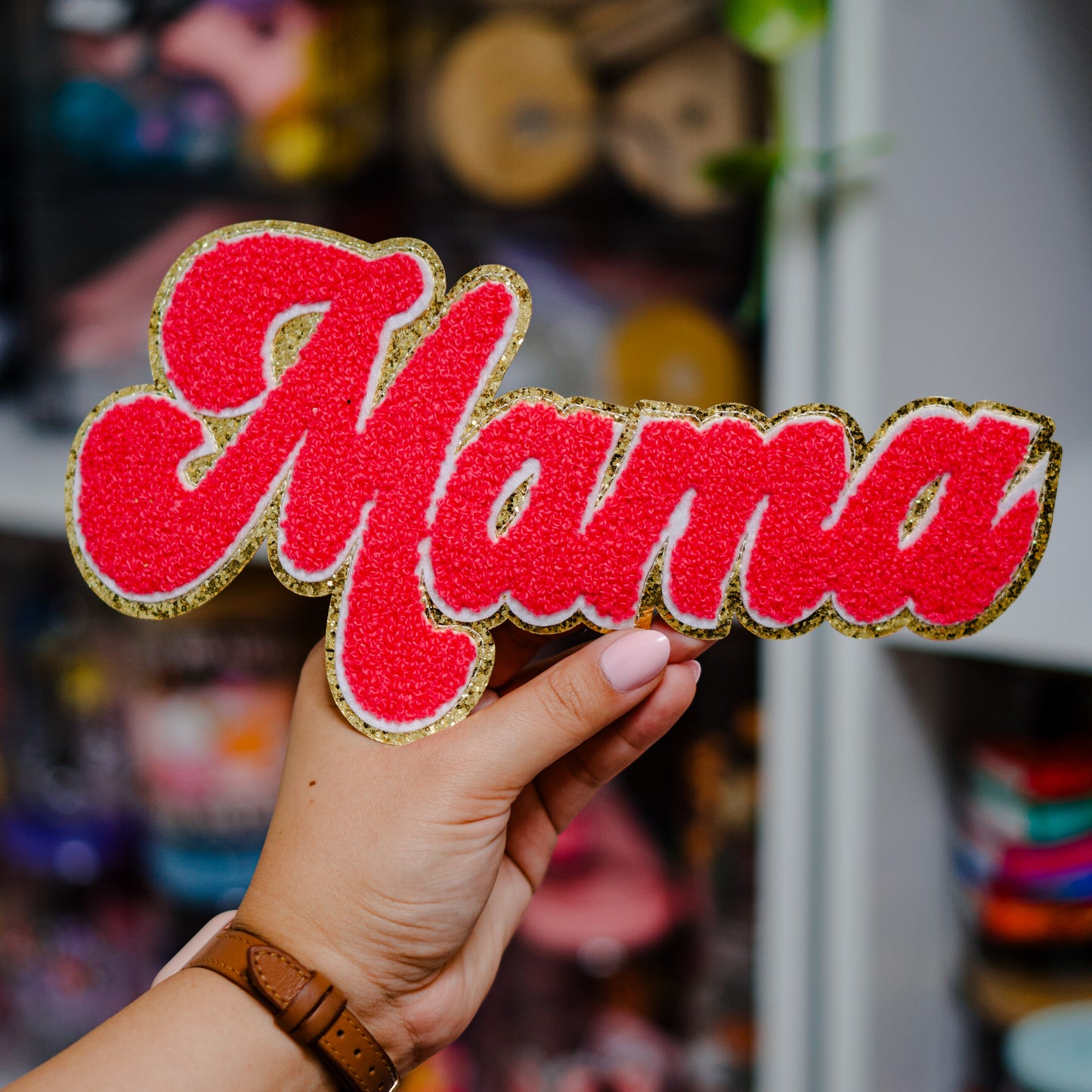 Mama Chenille/Sequin Patch (3 Color Options)