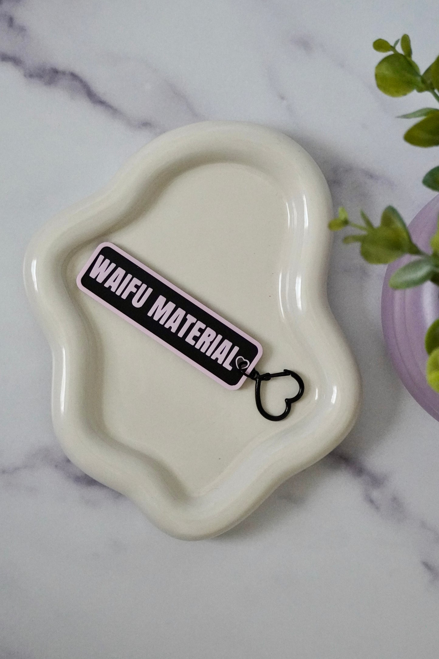 Waifu Material 3D Printed Keychain
