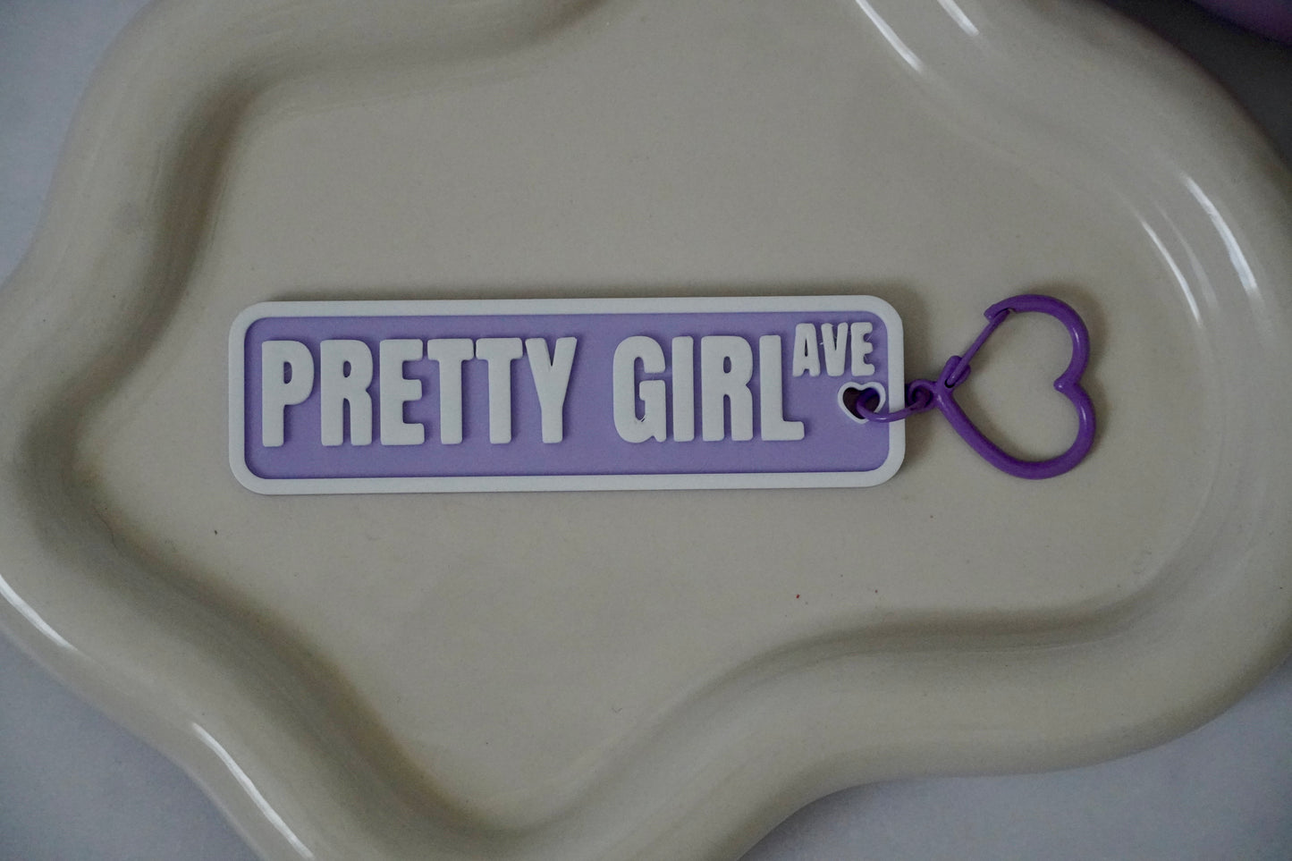 Pretty Girl Ave 3D Printed Street Sign Keychain