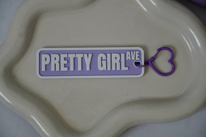 Pretty Girl Ave 3D Printed Street Sign Keychain